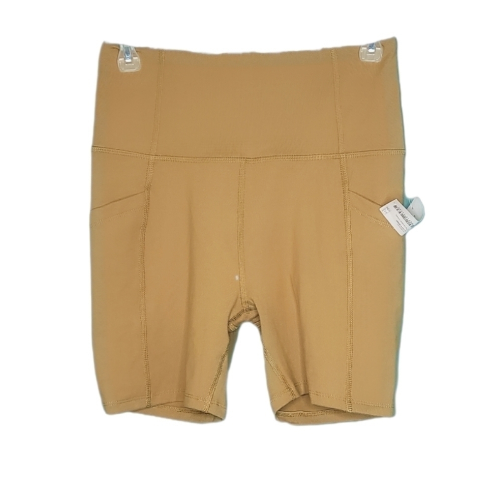 Core 10 NWT High-rise Compression Bike Shorts WPockets Tan Women's Size Small
